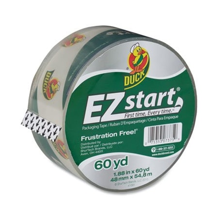 Henkel Duck, EZ START PREMIUM PACKAGING TAPE, 3in CORE, 1.88in X 60 YDS, CLEAR CS60C